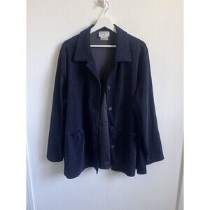 Northern Traditions Vintage Suede Jacket Navy Sz 15-16 XL-2XL Made In Canada